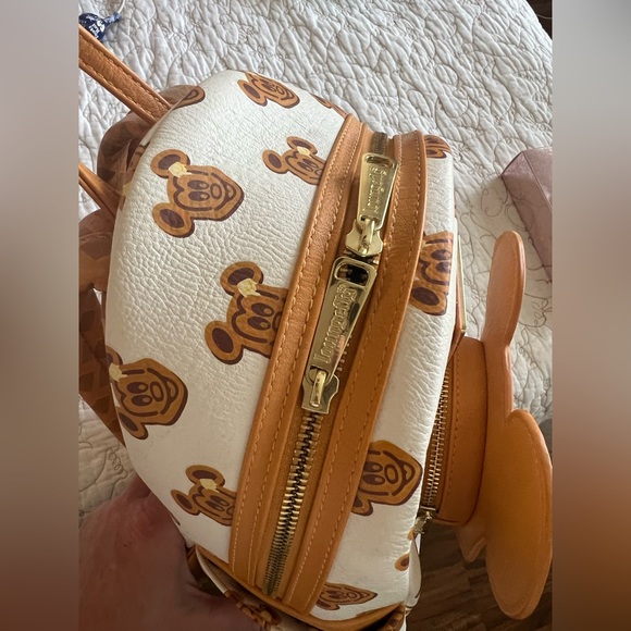 Loungefly Disney Parks Mickey Mouse Orange and Brown Backpack - Picture 2 of 7